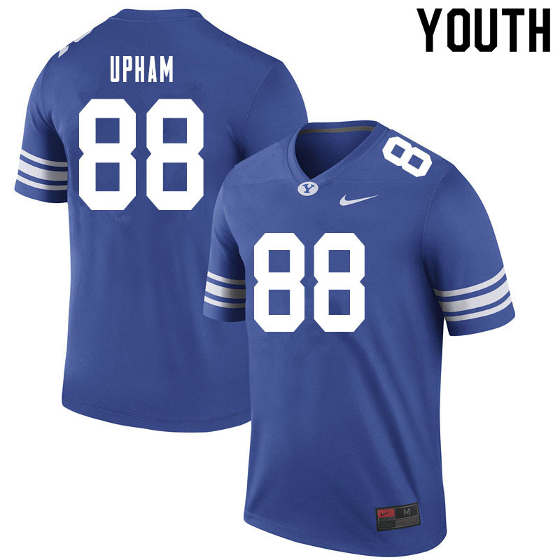 Youth #88 Nathan Upham BYU Cougars College Football Jerseys Sale-Royal - Click Image to Close